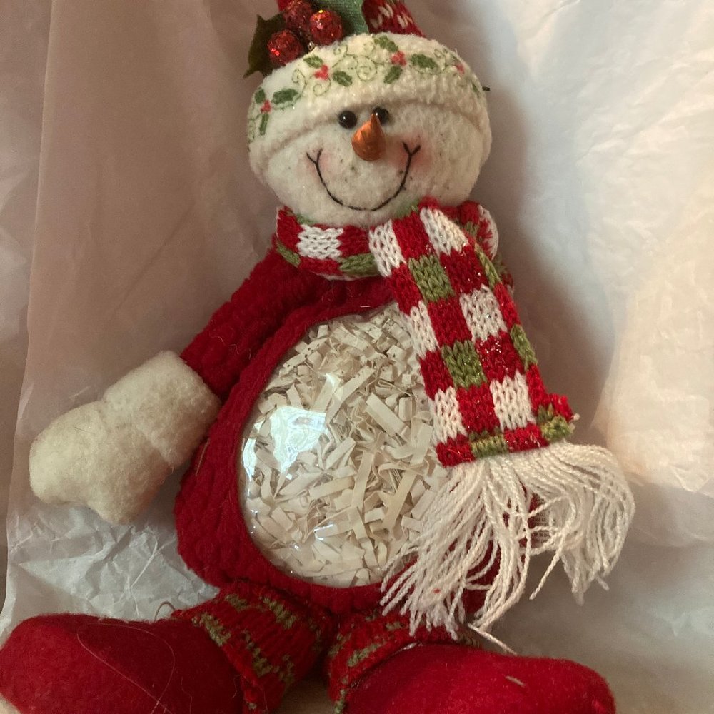 SNOWMAN HIDE A GIFT R CANDY NEW ZIPPER IN BACK NEW